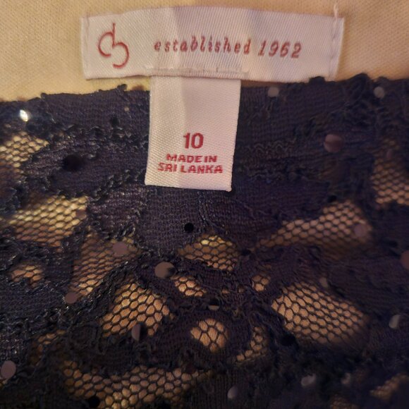 Established 1962 Size 10 Black Rached side lace front cocktail dress - Picture 3 of 3